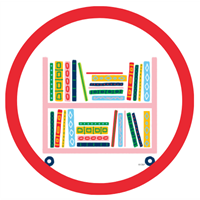 A Book with Red on the Cover Badge
